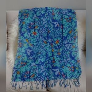 LILLY PULITZER Murfee Scarf Iris Blue Mai Tai
